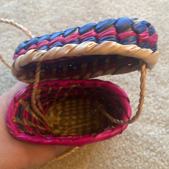 Authentic Hand Made Mexican Girls Weaved Purses/ Bags. Adorable! Lot of 2 - Picture 8 of 12